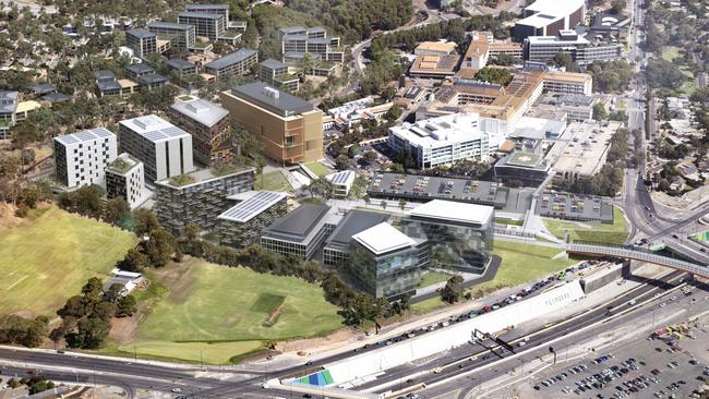 The Flinders Village will grow around the new train station. Image: Flinders University