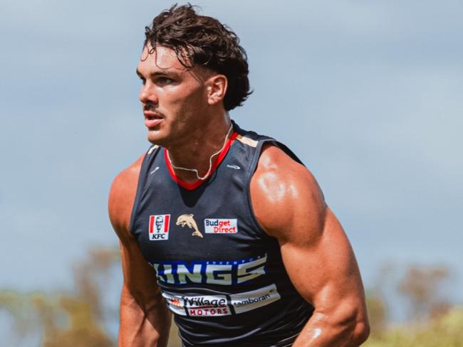 Herbie Farnworth at his first Dolphins training session. Pic: Dolphins Instagram