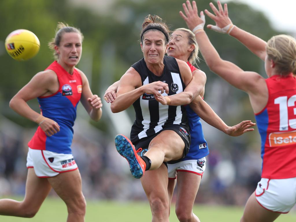 Despite missing the previous AFLW season, Ash Brazill still has one season to run on her contract with Collingwood. Picture: AAP Image/David Crosling