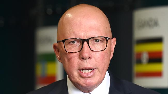 BRISBANE, AUSTRALIA - NewsWire Photos FEBRUARY 17, 2025:  The Leader of the Opposition Peter Dutton is in Bowen Hills, QLD.Picture: NewsWire / John Gass