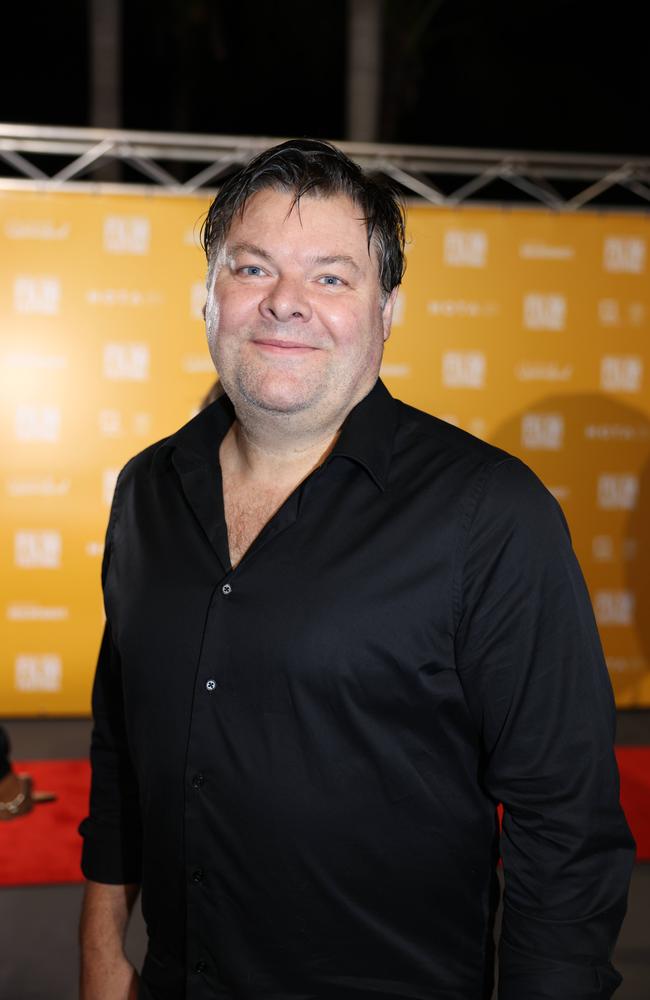 Brett Thornquest at the JAFAICAN premiere with Peter Andre at Gold Coast Film Festival at HOTA. Picture, Portia Large.