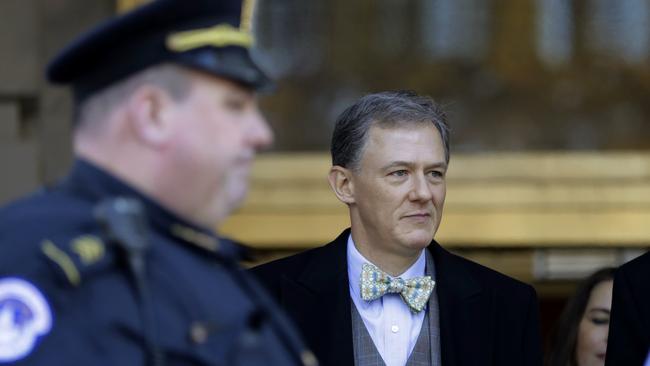 George Kent leaves after testifying before the House Intelligence Committee on Capitol Hill in Washington. Picture: AP