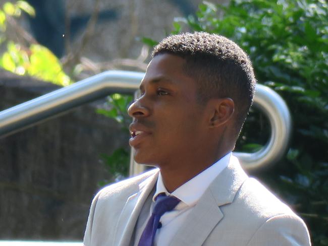 Central Coast Mariners international marquee player Angel Torres, 24, of Columbia, outside Gosford District Court where he was on trial for the alleged rape of a woman at Terrigal in 2024. Picture: NewsLocal
