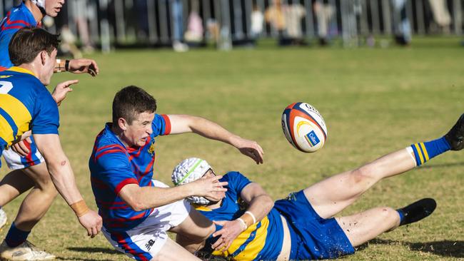 Braith Clark of Downlands in O'Callaghan Cup on Grammar Downlands Day at Downlands College, Saturday, August 6, 2022. Picture: Kevin Farmer