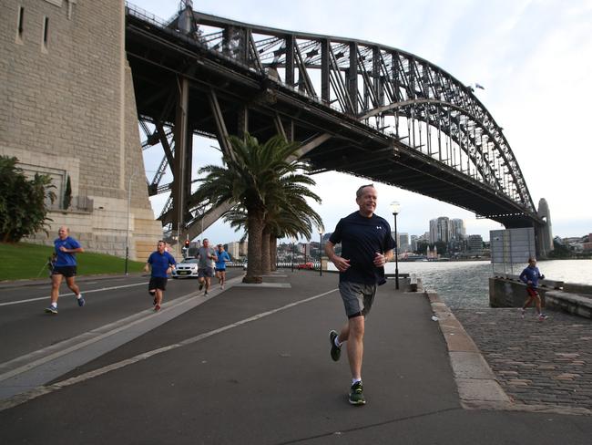 Bill Shorten goes for an early trot. Picture: Kym Smith
