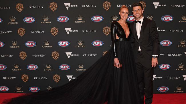 Trent Cotchin of the Tigers and Brooke Cotchin at the 2019 Brownlow