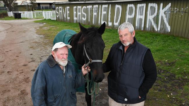 John McGillivary and Kyla Costello at the Croydon Harness Club which is set to be turfed out of Croydon South's Eastfield Park as part of the Council's redevelopment.