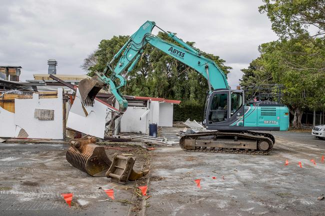 Demolition at the old Cav's Steakhouse location in Labrador. Picture: Jerad Williams