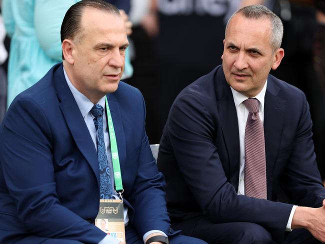 Peter V'landys alongside Andrew Abdo. Picture: Matt King/Getty Images