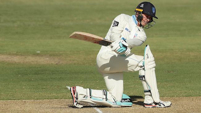 Matthew Gilkes during the last Sheffield Shield match between NSW and South Australia.