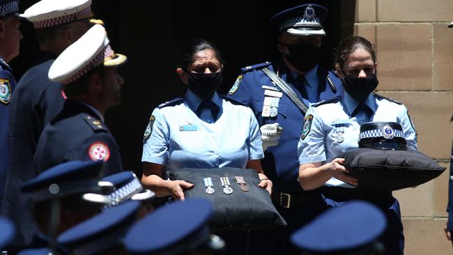 The police funeral for Senior Constable Kelly Foster at Lithgow Uniting Church. Picture: NCA NewsWire / Damian Shaw