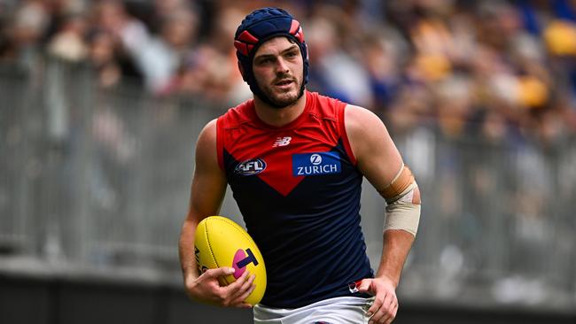 Angus Brayshaw has become an ‘elite’ defender. Picture: Daniel Carson/AFL Photos via Getty Images