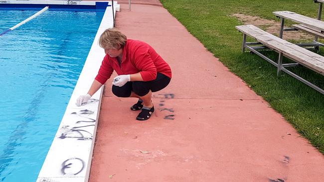 Vandalism at the Huonville pool. Picture: SUPPLIED