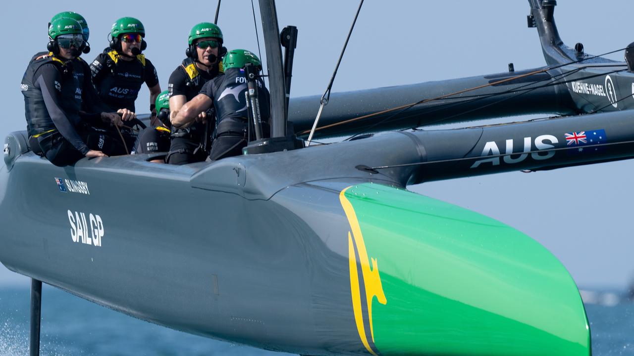 The Australian team in training. Picture: Bob Martin/SailGP