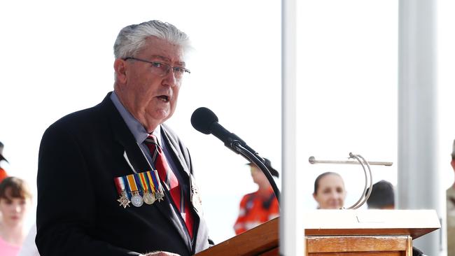 The Cairns veteran community remembered former mayor Kevin Byrne as a “pillar of our community”. Picture: Brendan Radke