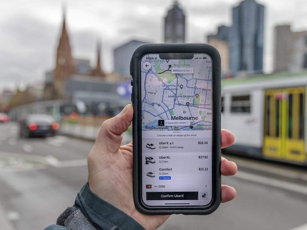 Uber will halve service fees for drivers with electric cars as part of a $26 million investment into Australia's electrical vehicle market over the next three years. Picture: NCA NewsWire / David Geraghty