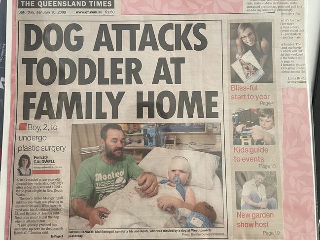 A QT article on Noah's dog attack in 2008.