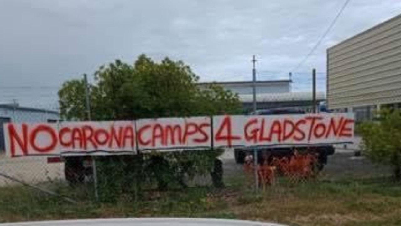 Hop's Upholstery owner Hops Slegers made a sign stating "No Carona Camps 4 Gladstone" outside of his Kingdon St business.