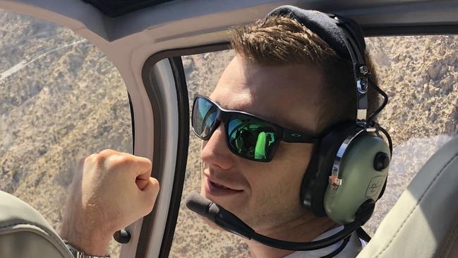 Jeff Horn enjoying a helicopter ride over the Grand Canyon.