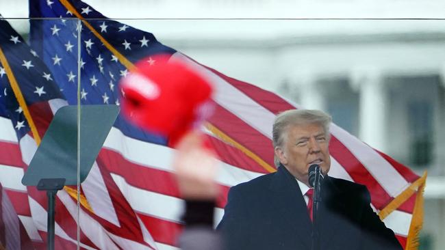 Donald Trump speaks to supporters from The Ellipse near the White House on January 6 2021. Picture: AFP.