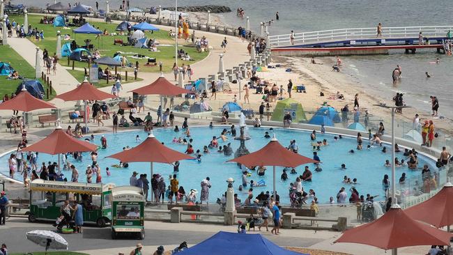 Hot weather pic eastern beach GeelongPicture: Mark Wilson