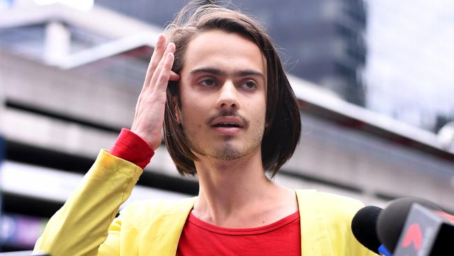 Extinction Rebellion activist Eric Herbert. Picture: AAP/Dave Hunt