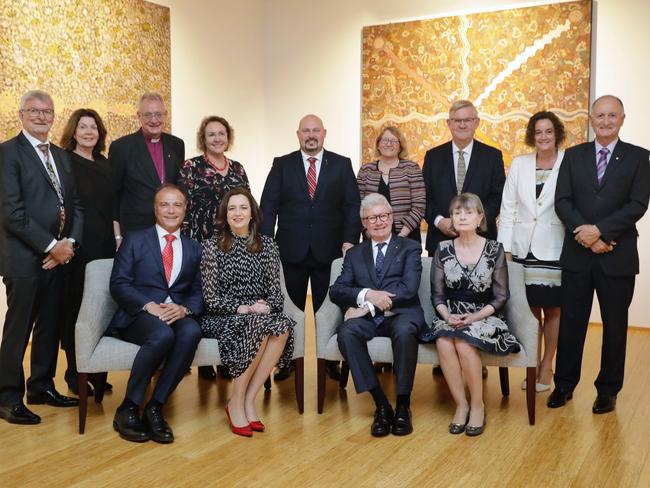 Front L-R: Dr Reza Adib, Queensland premier Annastacia Palaszczuk, Queensland governor Paul De Jersey and Kay De Jersey. Twitter