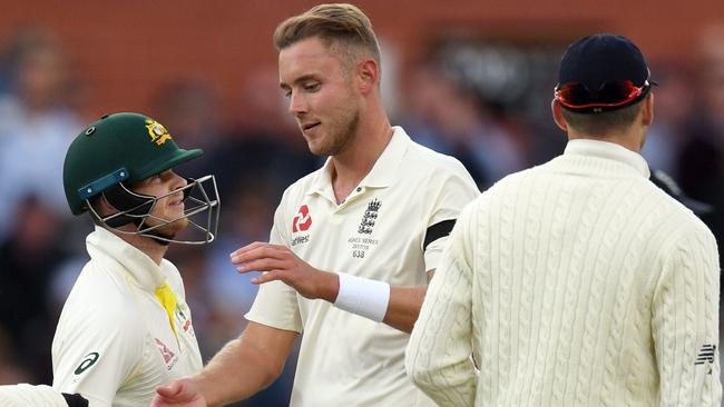 Steve Smith and Stuart Broad exchanged words throughout the day.