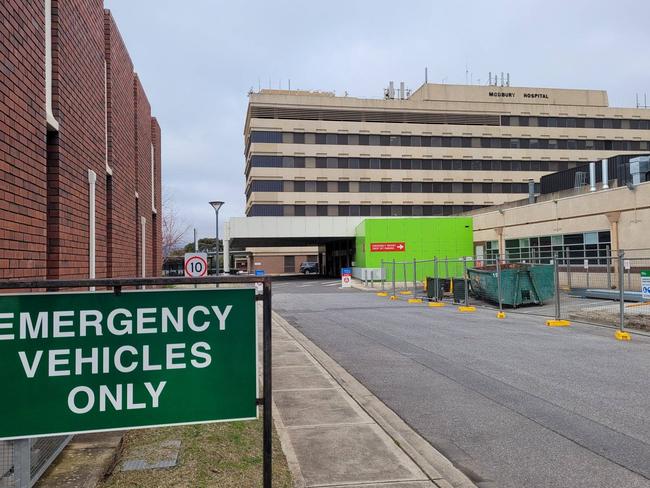 An infected 81-year-old man infected with Covid-19 presented in the Modbury Hospital, where the emergency department is now in lockdown. Picture: Morgan Sette