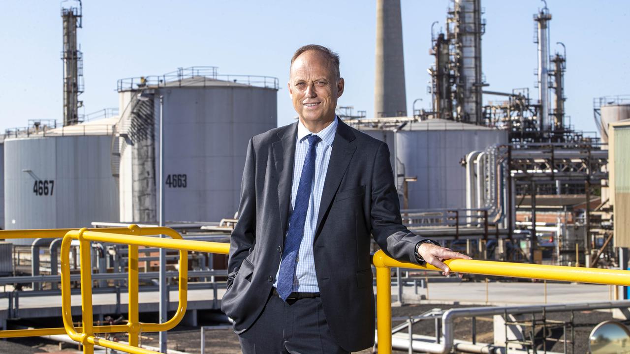 Viva Energy CEO Scott Wyatt at their Geelong refinery. Picture: Aaron Francis