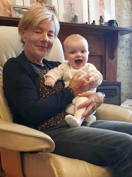 Beatles fan Judy Nimmo with her granddaughter Florence today. Picture: Supplied