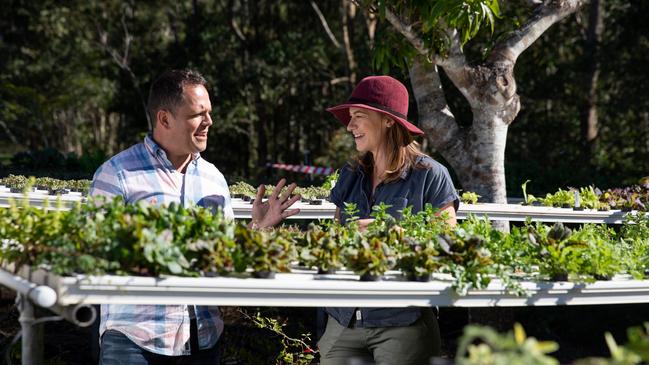 Alastair McLeod with Basilea Living Herbs and Edible Flowers' Sarah Heath. Picture: Dominika Lis