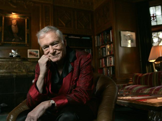 Hefner poses for photographs at the Playboy Mansion in Los Angeles, February 26, 2009. Pic: Ann Johansson/Corbis via Getty Images.