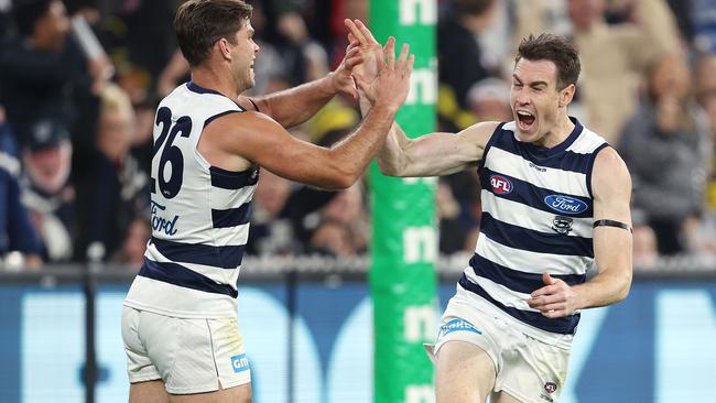 Geelong’s forward line still stands as one of the best in the competition. Picture: Michael Klein