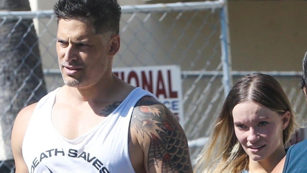 Joe Manganiello was seen exiting Gold's Gym in the company of actress Caitlin O’Connor. Picture: Stoianov / BACKGRID