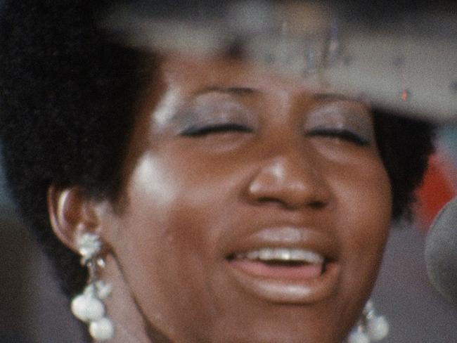 Aretha Franklin in a scene from Amazing Grace