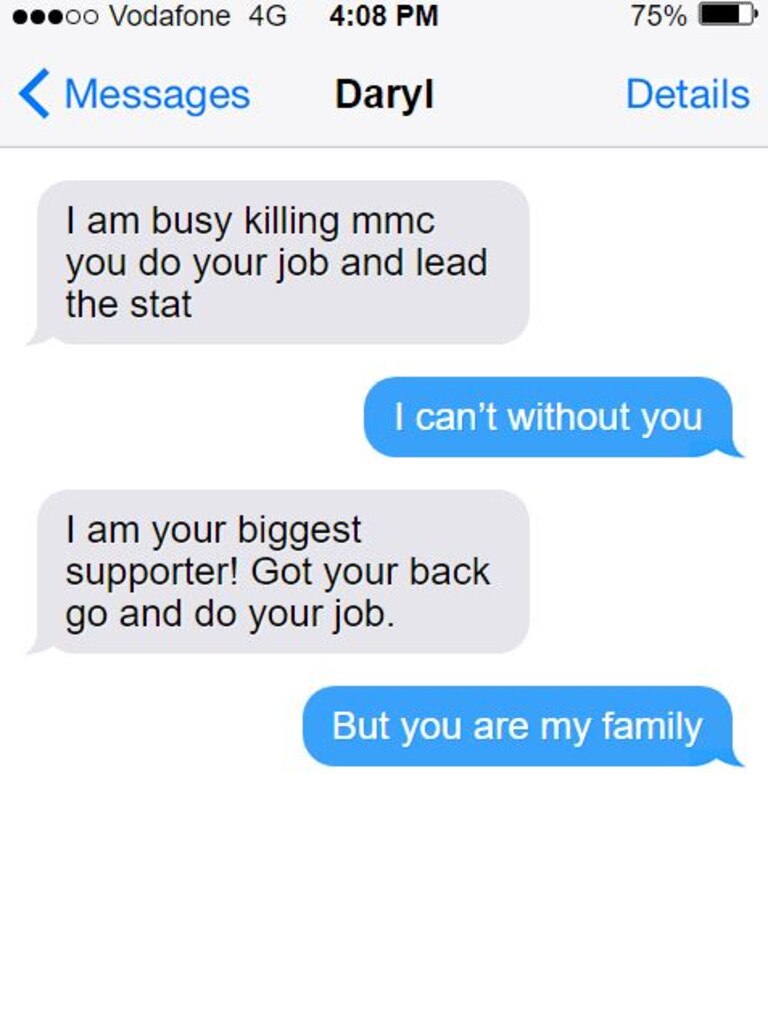 Texts between Ms Berejiklian and Mr Maguire. Picture: Supplied