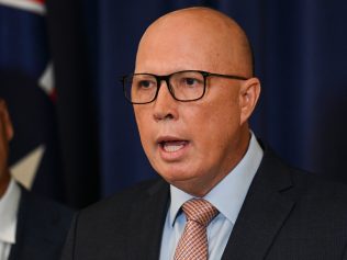 CANBERRA, AUSTRALIA, NewsWire Photos. FEBRUARY 6, 2024: The Leader of the Opposition Peter Dutton, Shadow Treasurer Angus Taylor and Senator Jane Hume hold a press conference at Parliament House in Canberra. Picture: NCA NewsWire / Martin Ollman