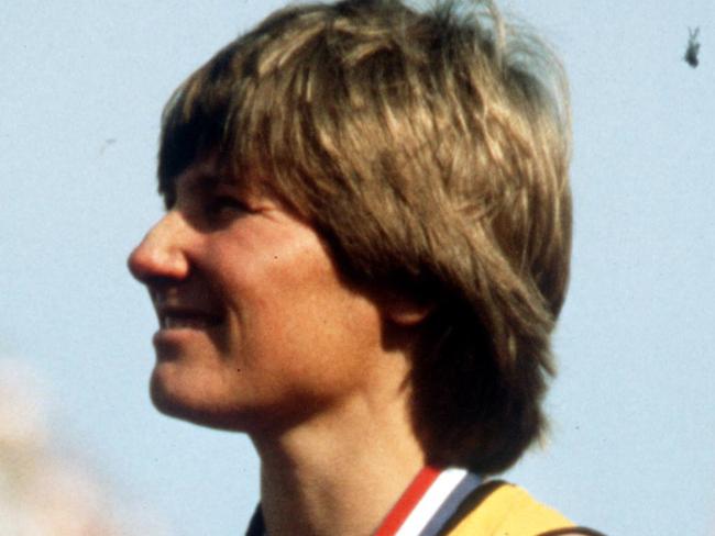 Athlete Raelene Boyle in after winning gold medal for 400 metres at the 1982 Commonwealth Games in Brisbane.