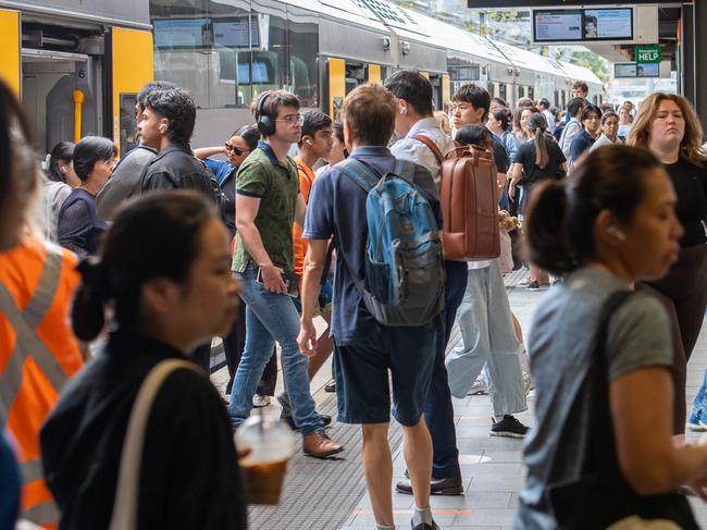 Commuters were faced with train delays and cancellations due to union action. Picture Thomas Lisson