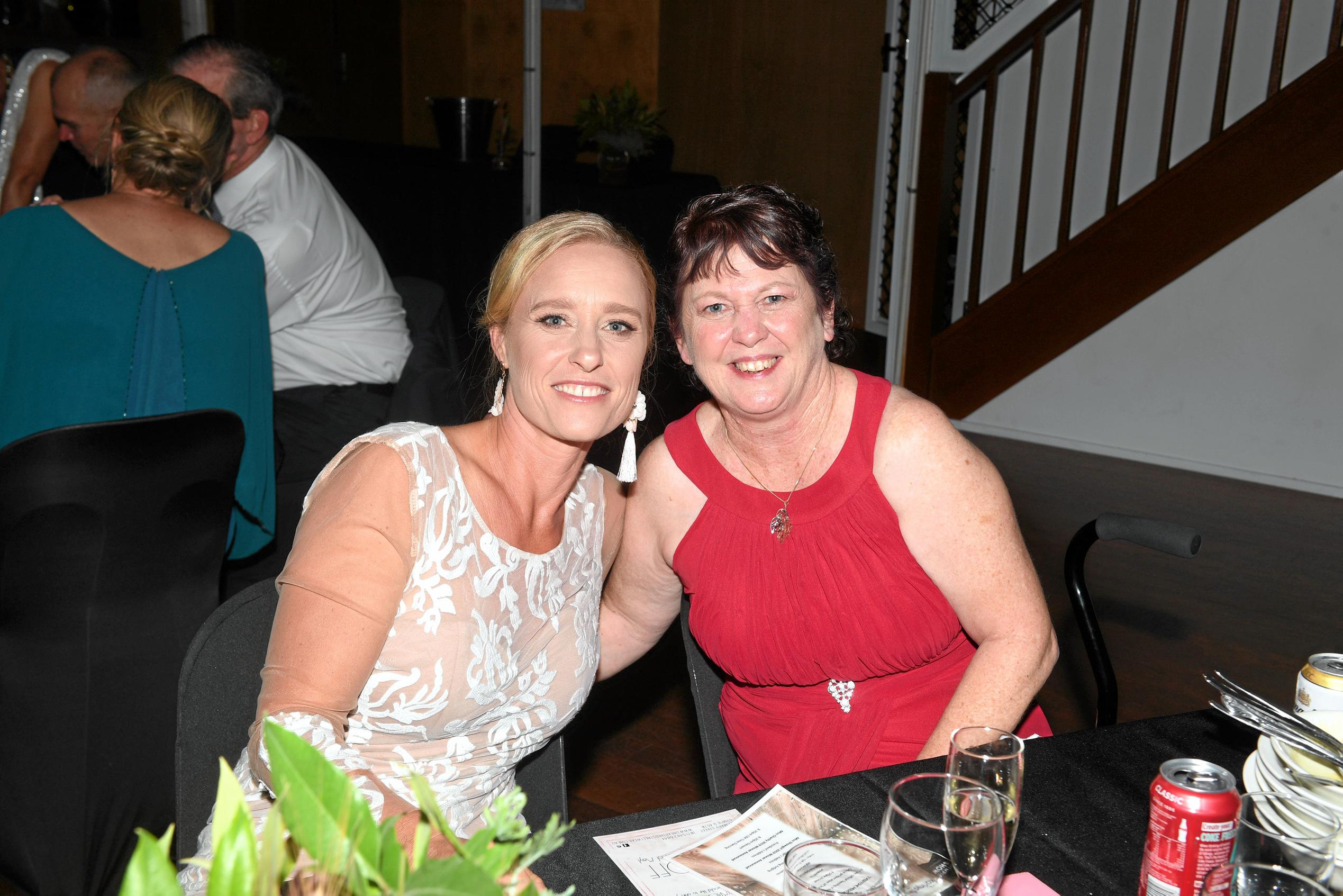 Gympie Show Ball - Rebecca Rose and Kylie Brown. Picture: Troy Jegers