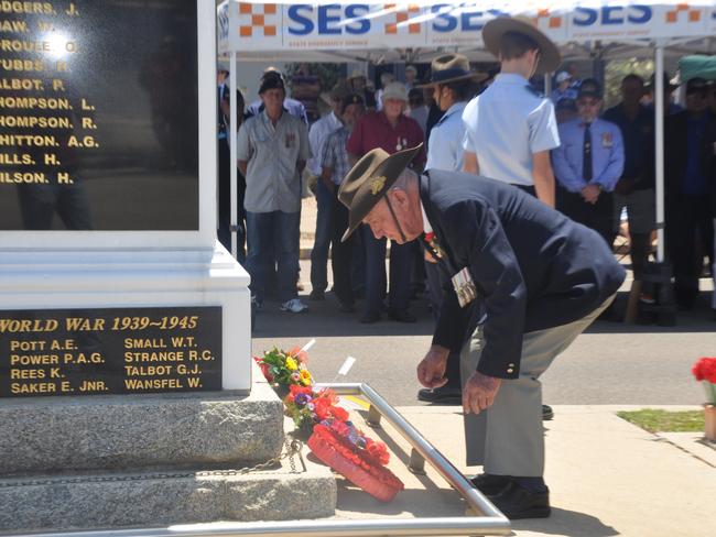 Bill Barty (Koren War Veteran) at the Remembrance Day service in Bowen.