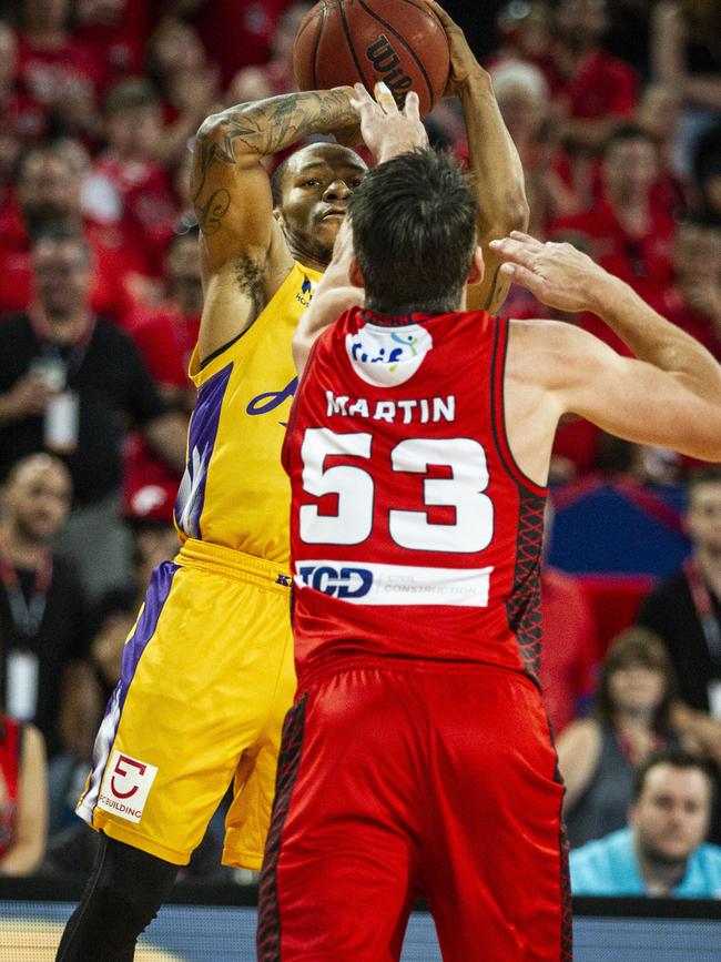 “I’d just spent 40 minutes guarding Jerome Randle.” Picture: AAP