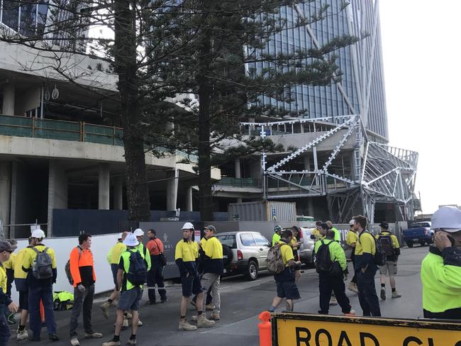 Tradies of the Jewel site just stood around the $1.4 billion development after they decided to strike.