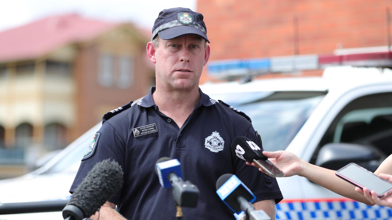 Forensic Crash Unit Officer in Charge, Acting Sergeant Peter Cowan talks to media. Photo Lachie Millard