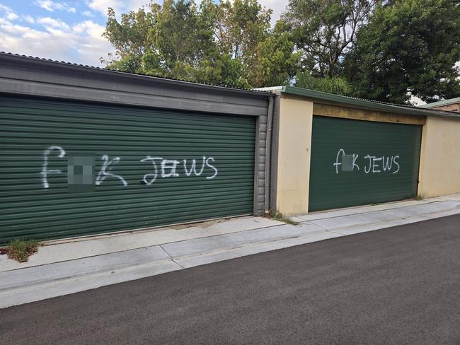 Anti-semitic graffiti sprayed on See Lane in Kingsford this week. Picture: Supplied.