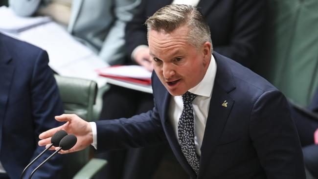 Climate Change and Energy Chris Bowen during Question Time at Parliament House in Canberra. Picture: NCA NewsWire / Martin Ollman