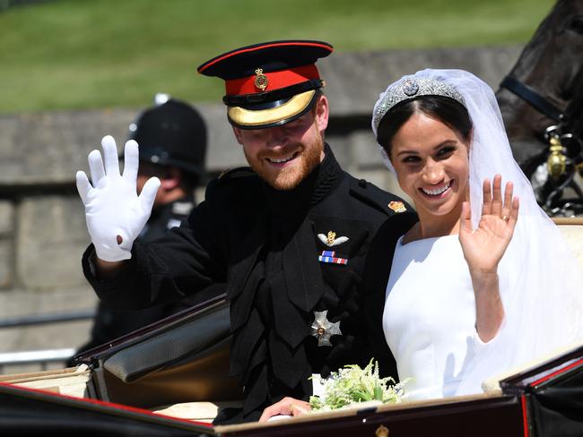 The happy couple on their wedding day in May 2018. Picture: AFP