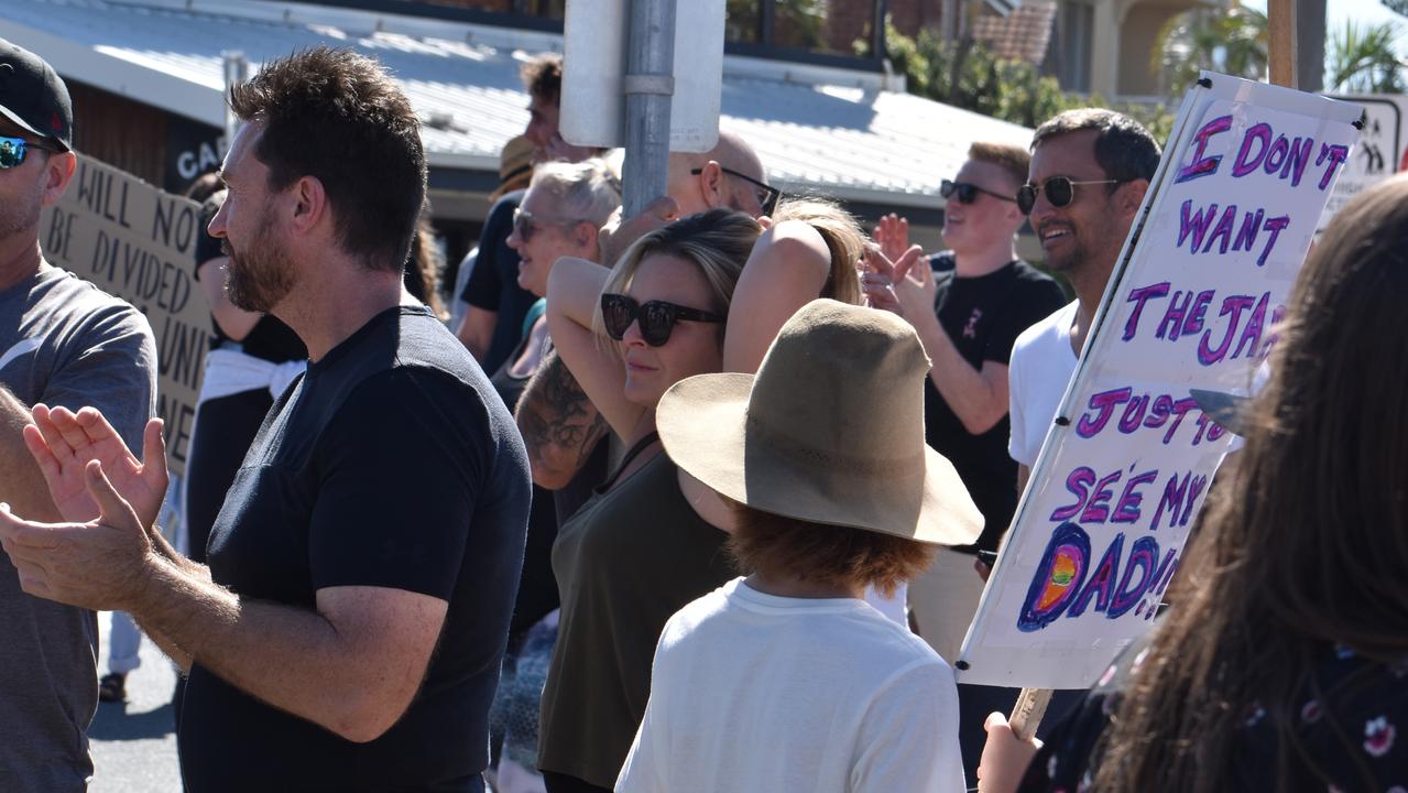 Protesters at Point Danger. Photo: Liana Walker