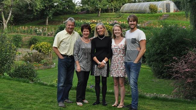 Laura and Owen with their hosts from Normandy, France.